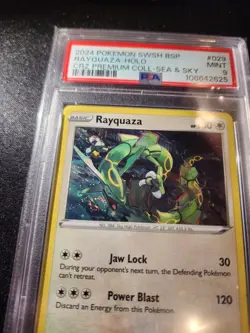 PSA 9 MINT Rayquaza Holo Black Star Promo SWSH029 2020 Pokemon SWSH DUAL SWIRL - Image 3
