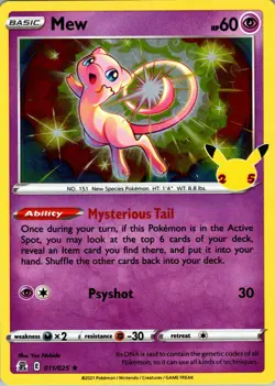 Mew Holo Rare Celebrations 011/025 NM Pokemon - Image 1