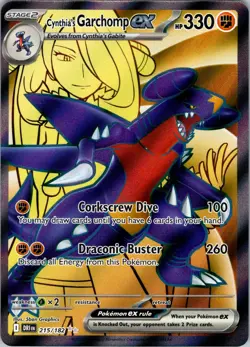 Cynthia's Garchomp ex Ultra Rare SV10: Destined Rivals 215/182 NM Pokemon - Image 1
