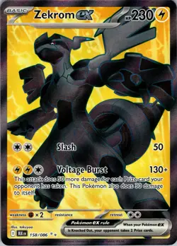 Zekrom ex Ultra Rare SV: Black Bolt 158/086 NM Pokemon - Image 1