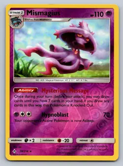 Mismagius 78/214 Rare Unbroken Bonds Pokemon Reverse Holo Near Mint - Image 1