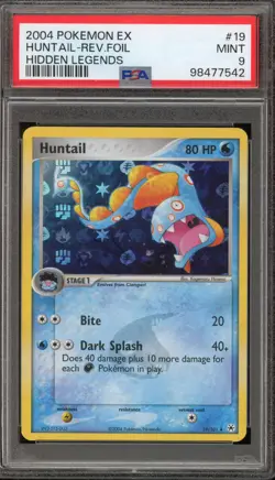Pokemon Huntail EX Hidden Legends Reverse Holo Rare #19 PSA 9 Mint - Image 1