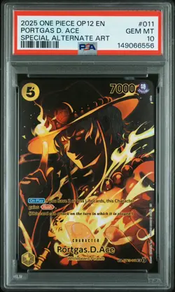 2025 ONE PIECE OP12 LEGACY OF THE MASTER ST13-011 PORTGAS D ACE SP PSA 10 GEM MT - Image 1