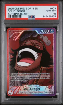 2025 ONE PIECE OP13-CARRYING ON HIS WILL ALTERNATE ART #003 GOL D. ROGER PSA 10 - Image 1