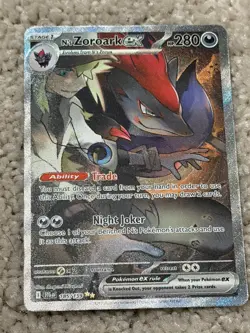 Pokemon N's Zoroark EX Special Illustration Rare Holo Card 185/159 280 HP JT - Image 1