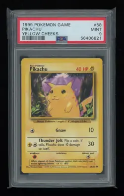 POKEMON Base Set PIKACHU 58/102 Common PSA 9 MINT Iconic Card - Image 1