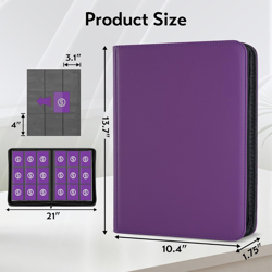 Premium 9-Pocket Card Binder for 360 Cards - Purple TCG Collection Holder - Image 2