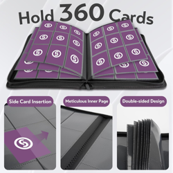 Premium 9-Pocket Card Binder for 360 Cards - Purple TCG Collection Holder - Image 4