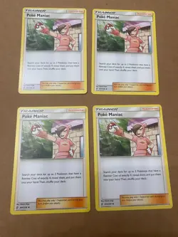 Pokemon Unified Minds Poke Maniac 204/236 Cards 4x Playset x4 Uncommon LP - Image 1