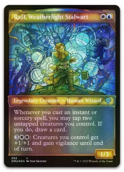 Raff, Weatherlight Stalwart (Textured Foil) #352 NM Dominaria United Magic MTG - Image 1