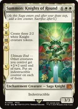 Summon: Knights of Round [FINAL FANTASY Prerelease Promo] Foil Near Mint - Image 1
