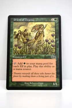 MAGIC THE GATHERING, PRIEST OF TITANIA (X4), URZA'S SAGA, NM, NEVER BEEN PLAYED - Image 1