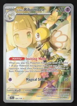 Lillie's Ribombee Illustration Rare Holofoil JTG 164/159 NM Pokemon TCG - Image 1