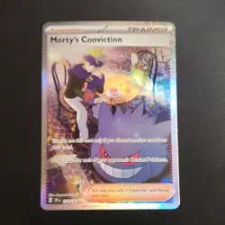 Pokemon Morty's Conviction 211/162 SV05 Special Illustration Rare Trainer Holo - Image 1