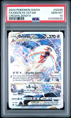 2023 Pokemon Sword And Shield Crown Zenith #GG46 Fa/Deoxys Vstar PSA 10 - Image 1