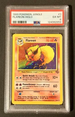 1999 Pokemon TCG Jungle Flareon Holo 3/64 PSA 6 - Image 1