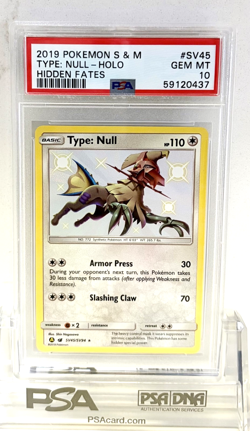 2019 POKEMON TCG HIDDEN FATES SV45/SV94 TYPE: NULL HOLO RARE BABY SHINY - PSA 10 - Image 1