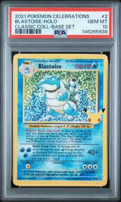 2021 POKEMON CELEBRATIONS CLASSIC COLL #2 BLASTOISE-HOLO PSA 10 - Image 1