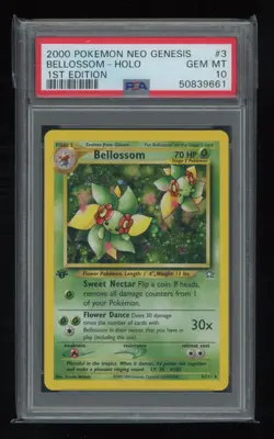 POKEMON 1st Edition Neo Genesis BELLOSSOM 3/111 Holo Rare PSA 10 GEM MINT - Image 1