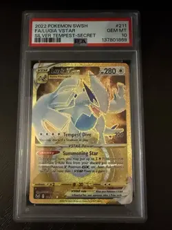 Pokemon TCG Lugia VSTAR Secret Rare #211 PSA 10 Gem Mint - Image 1