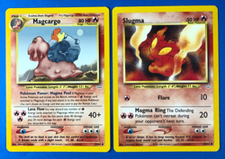 Slugma 53/64 & Magcargo 33/64 Neo Revelation LOT Vtg Pokemon TCG - Image 1