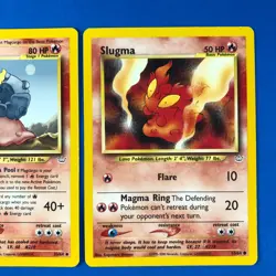 Slugma 53/64 & Magcargo 33/64 Neo Revelation LOT Vtg Pokemon TCG - Image 3
