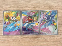 Pokemon - First Partner Illustration Collection 🔥 Rowlet Litten Popplio 🔥 Set - Image 1