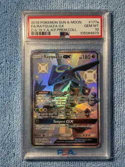 PSA 10 Rayquaza GX 177A/168 Celestial Storm Alternate Art Promo Holo Pokemon - Image 1