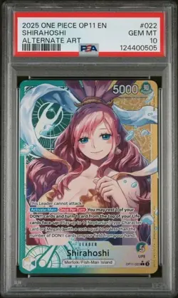 2025 ONE PIECE OP11-A FIST OF DIVINE SPEED ALTERNATE ART #022 SHIRAHOSHI PSA 10 - Image 1