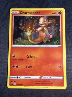 Charmander SWSH092 Sword & Shield Black Star Promo Cards Holo Swirl !!! Pokemon - Image 1