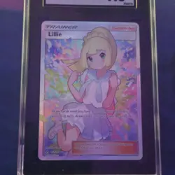 Pokemon Lillie Full Art Trainer Holo SM-Ultra Prism 151/156 SGC Graded Card - Image 1