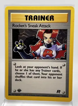 Rocket's Sneak Attack 72/82 First Edition Pokemon Card 2000 Team Rocket LP - Image 1