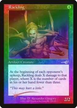 Magic the Gathering #136/143 RACKLING Nemesis Artifact Foil 2000 Uncommon NM - Image 1