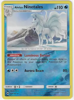Pokemon REVERSE HOLO RARE ALOLAN NINETALES BURNING SHADOWS 28/147 PACK FRESH - Image 1