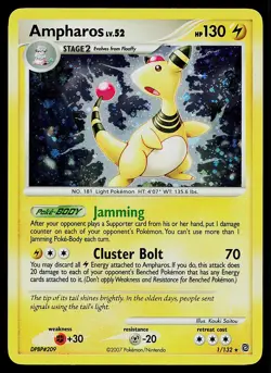 Pokemon Card - Ampharos Secret Wonders 1/132 Holo Rare - Image 1