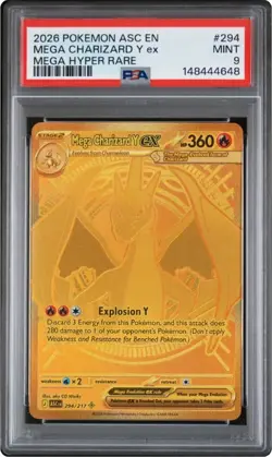 2026 POKEMON ASC EN-ASCENDED HEROES MEGA HYPER RARE MEGA CHARIZARD Y EX PSA 9 - Image 1