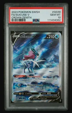 PSA 10 Suicune V GG38 Full Art Crown Zenith Pokemon - Image 1
