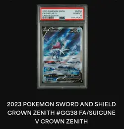PSA 10 Suicune V GG38 Full Art Crown Zenith Pokemon - Image 4