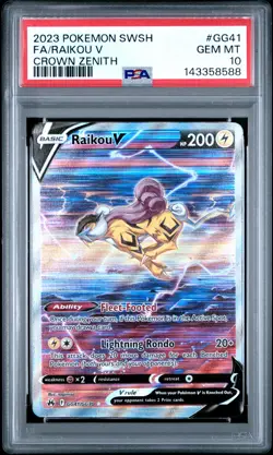2023 Pokemon Sword And Shield Crown Zenith #GG41 Fa/Raikou V Crown Zenith PSA 10 - Image 1