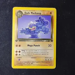 Pokemon TCG Dark Machamp Team Rocket 27/82 1st Edition Non Holo Rare MP - Image 1