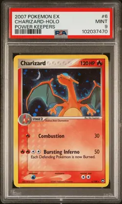 2007 Pokemon EX Power Keepers 6/108 Charizard Holo Rare PSA 9 Mint Swirl ! - Image 1