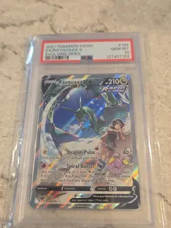PSA 10 GEM MINT Pokemon Rayquaza V Evolving Skies Full Art 194/203 - Image 1