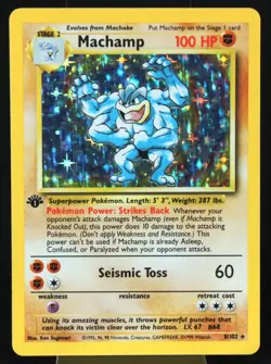 Pokemon TCG Machamp 8/102 Holo First Edition - Image 1