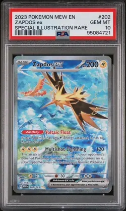 2023 POKEMON MEW EN-151 SPECIAL ILLUSTRATION RARE #202 ZAPDOS EX PSA 10 - Image 1