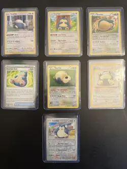 Pokemon Cards Lot of 7 #22 Holos Reverse Holo and various non holos Snorlax lot - Image 1