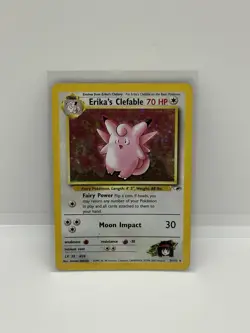 Pokemon TCG Erika's Clefable Gym Heroes Holo Rare Card 3/132 - Image 1