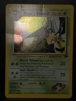 Koga's Beedrill 9/132 WOTC Gym Challenge Unlimited Holo Holo Pokemon Card HP - Image 2
