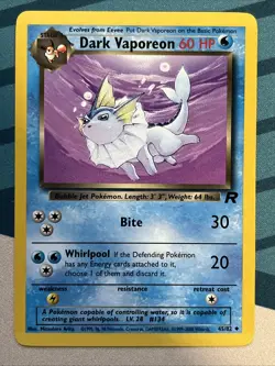 Pokemon Card - Dark Vaporeon - Unlimited - Uncommon (45/82) Team Rocket *VLP* - Image 1