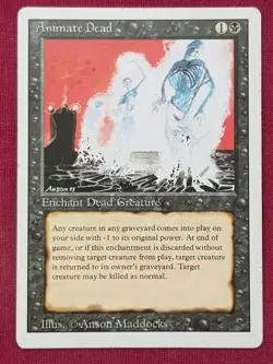 Magic The Gathering REVISED EDITION ANIMATE DEAD black card MTG - Image 1