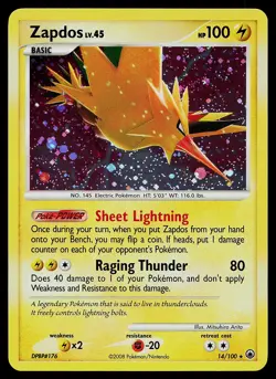 Pokemon Card - Zapdos Majestic Dawn 14/100 Holo Rare - Image 1